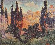 Henri Edmond Cross Cypresses at Cagnes oil